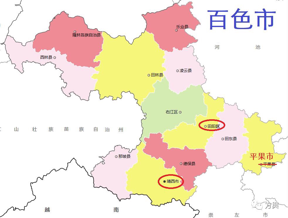 广西百色区域分布图图片